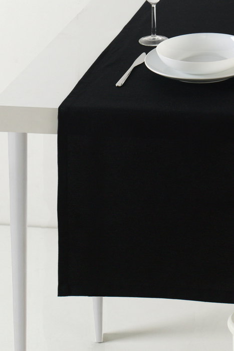 Hermia Roma - Black Runner de Mesa, 50 x 170 cm, Negro